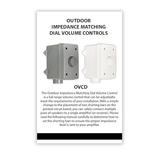 Theater Solutions OVCDG Outdoor Speaker Volume Control Gray Weatherproof  Dial Switch, Grey