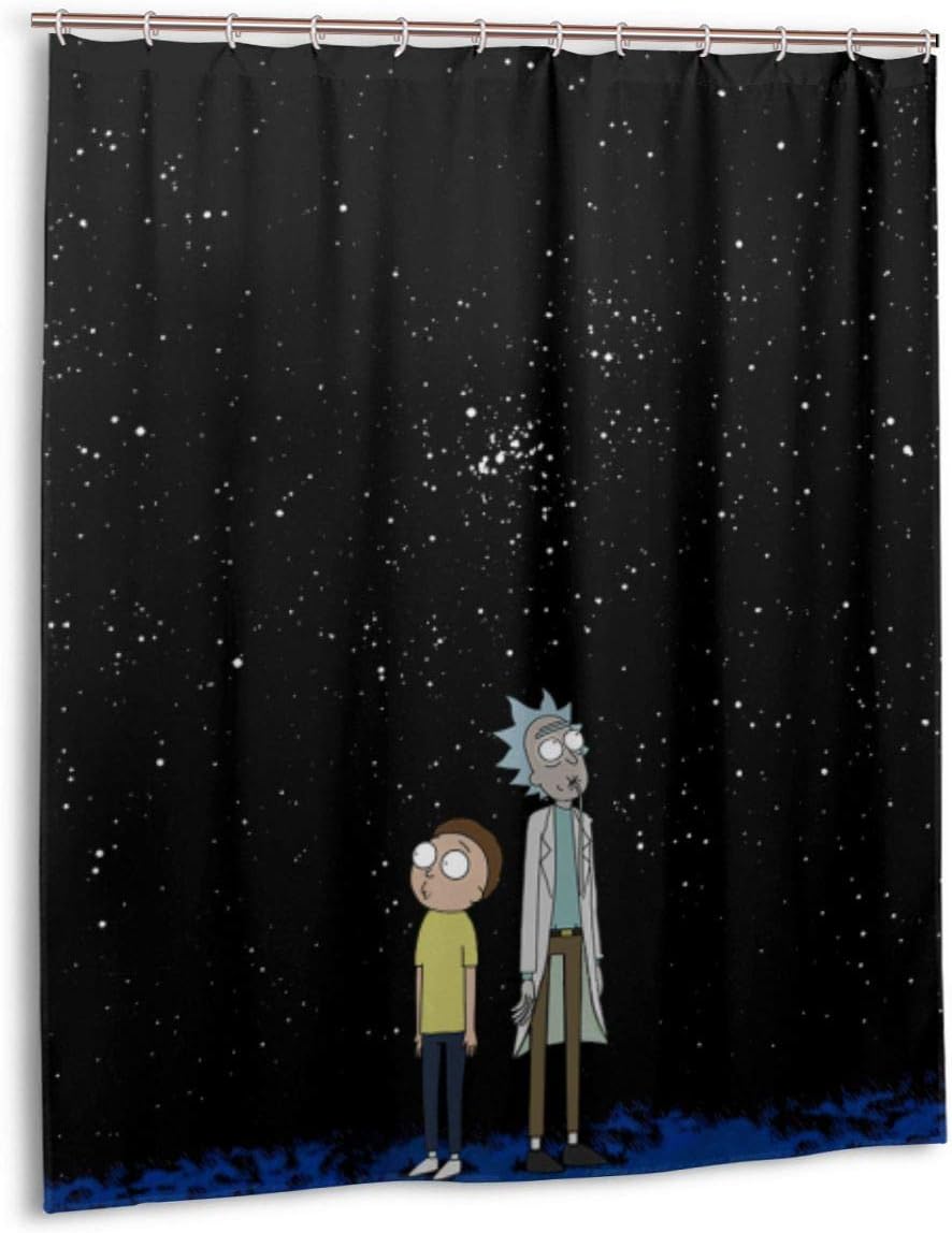 Olicsley Rick Morty Shower Curtain Liner Waterproof Polyester Fabric Bathroom Shower Curtain Fabric Shower Curtain 12 Hooks 60 X 72 Inches