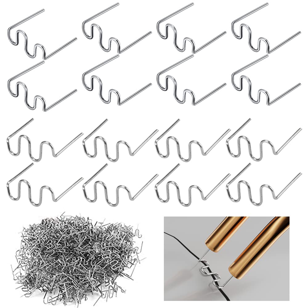 SIYINGSAERY 1000 PCS Hot Staples Wave Welding Rods, 0.6mm 0.8mm Plastic Welding Staples Staplers Car Auto Bumper Repair Welding Wire Welding Nails for Repair Machine Car Bumpers Dashboards Lamp