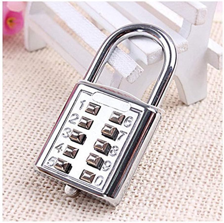 Ecentaur Push Button Combination Locks 7.2cm Anti Rust and Weatherproof Padlock for Gym or Sports Locker, Case, Toolbox, Hasp Cabinet and Storage