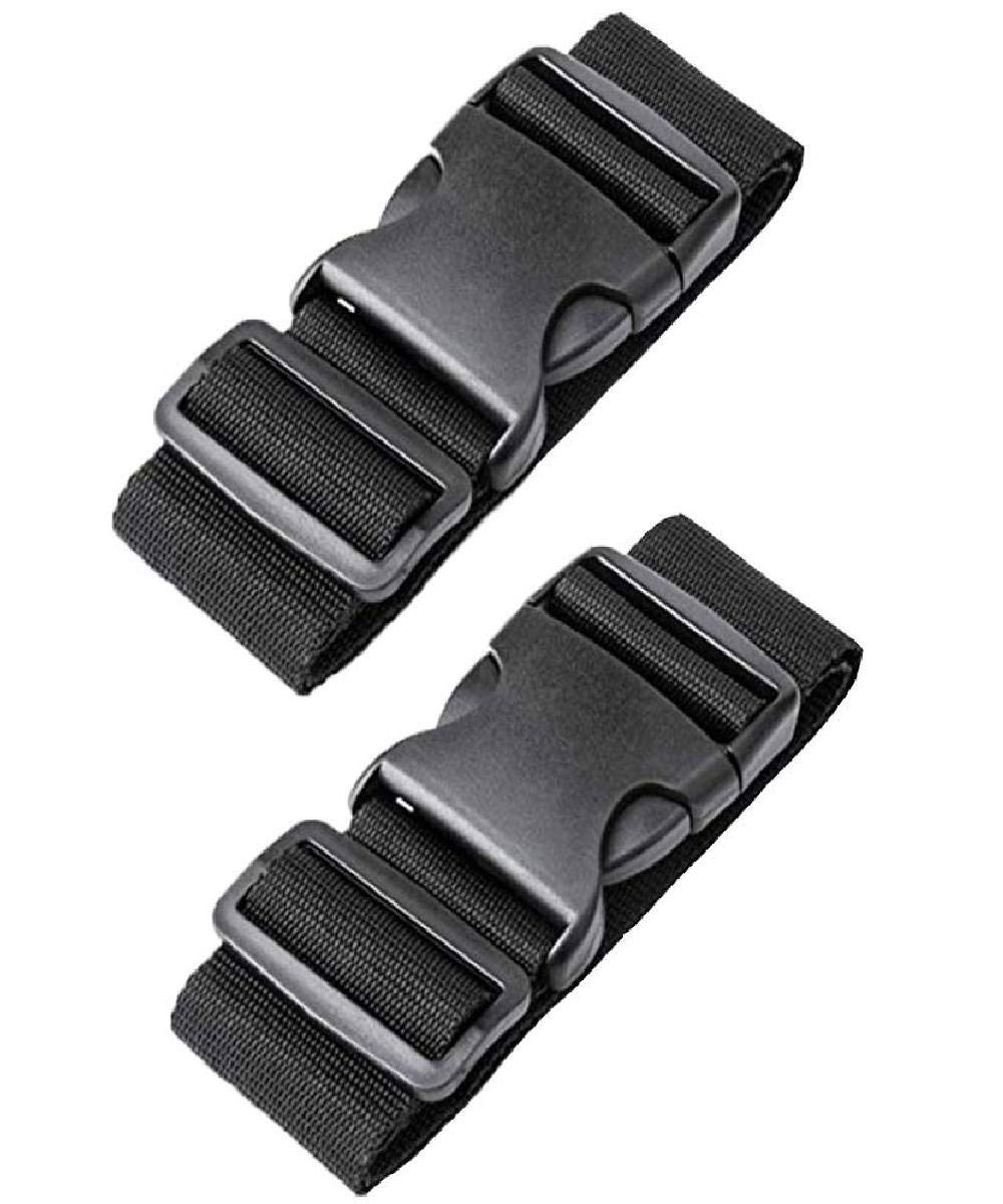 [2 Packs] Luggage Suitcase Straps, elloLife Upgraded Widened Adjustable(180cm x 5cm) Suitcase Belts for Travel Security, Handbags, Luggage, Totes, Briefcases, Carts, Wheeled Luggage etc (Black)
