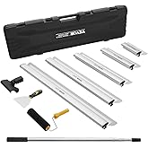VEVOR Drywall Skimming Blade Set (10/16/24/32/40 inch) with 34-81.6 inch Extension Handle, Professional Stainless Steel Knife for Gyprock, WallBoard, and Plasterboard Skim Coating