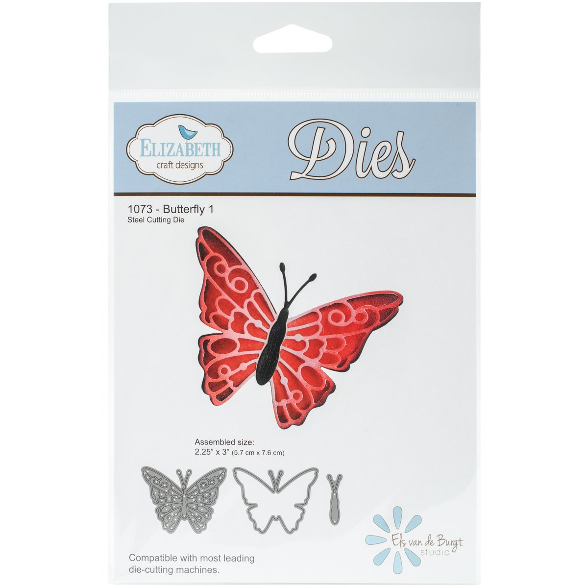 Elizabeth Craft Designs Elizabeth Craft Metal Die Butterfly 1, Acrylic, Multicolour, 21.33x13.71x0.25 cm