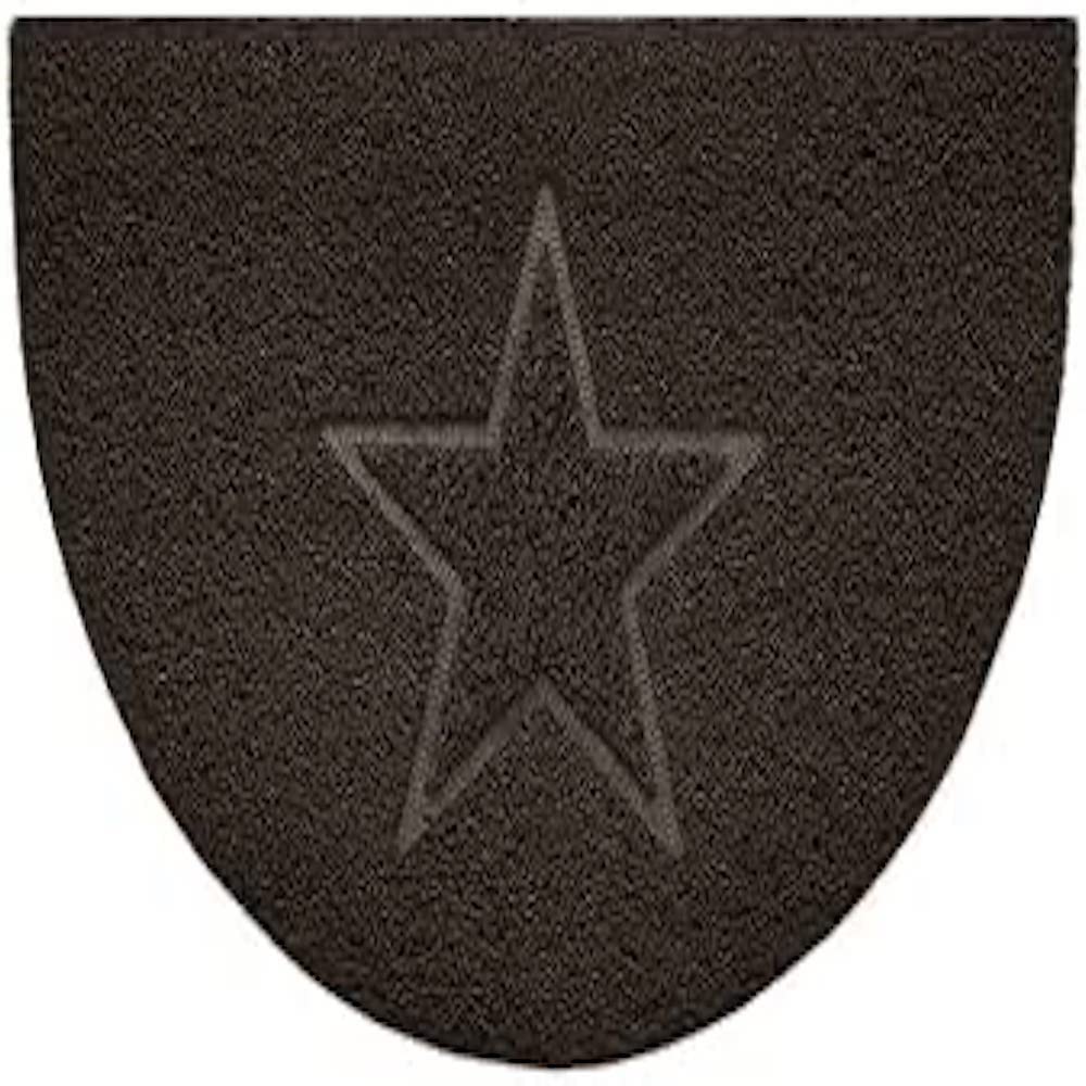 Nicoman Embossed Halfmoon Half Circle Door Mat Dirt-Trapper Jet-Washable Doormat 70x44cm (Brown, STAR Shape) - Use Indoor or Sheltered Outdoor