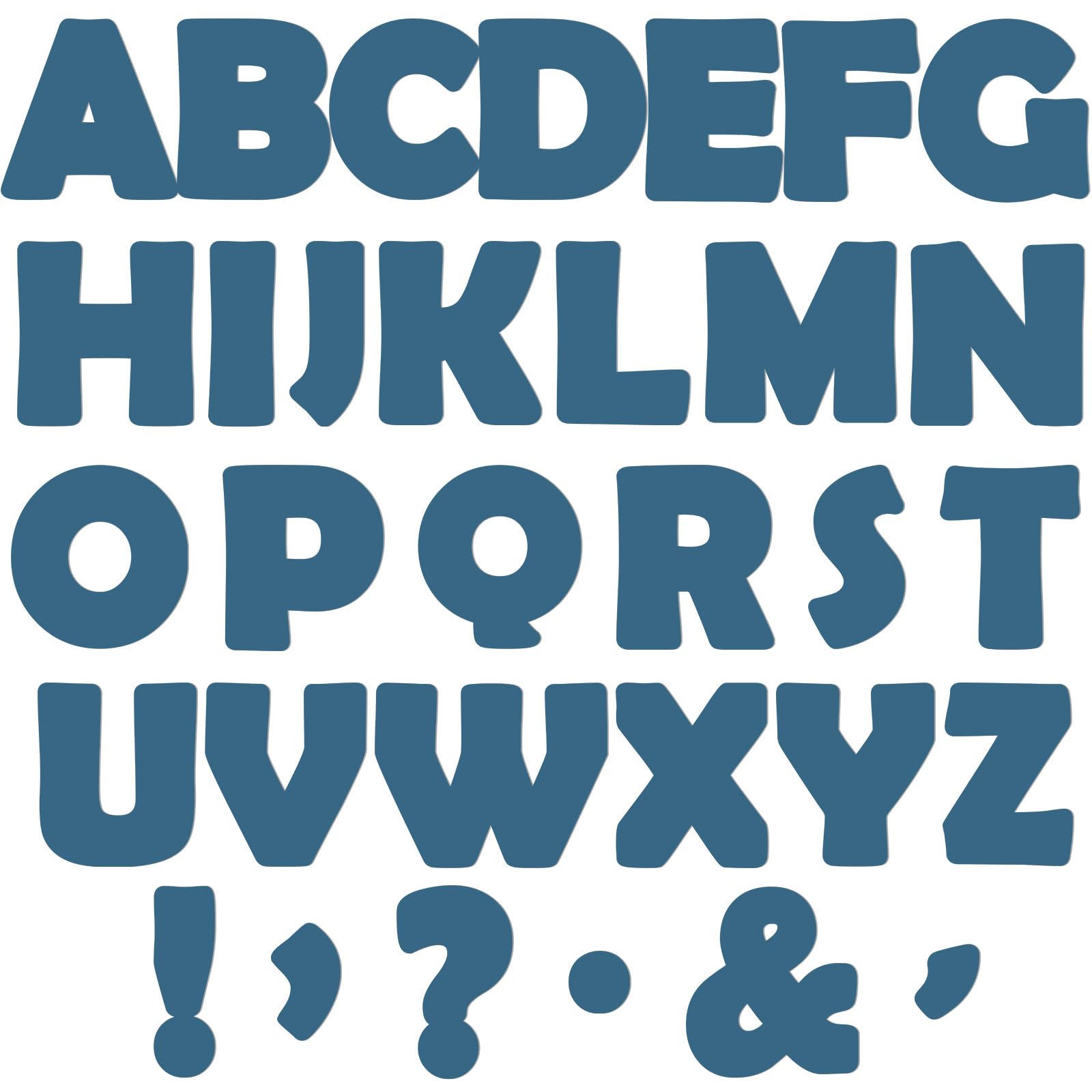 Photo 1 of 300 PCS Large 7" Font Navy Bulletin Board Letters and Punctuation Cutouts Set Slate Blue Theme Decoration Letters for Classroom Alphabet Poster Wall Bulletin Board Display Home School Decor