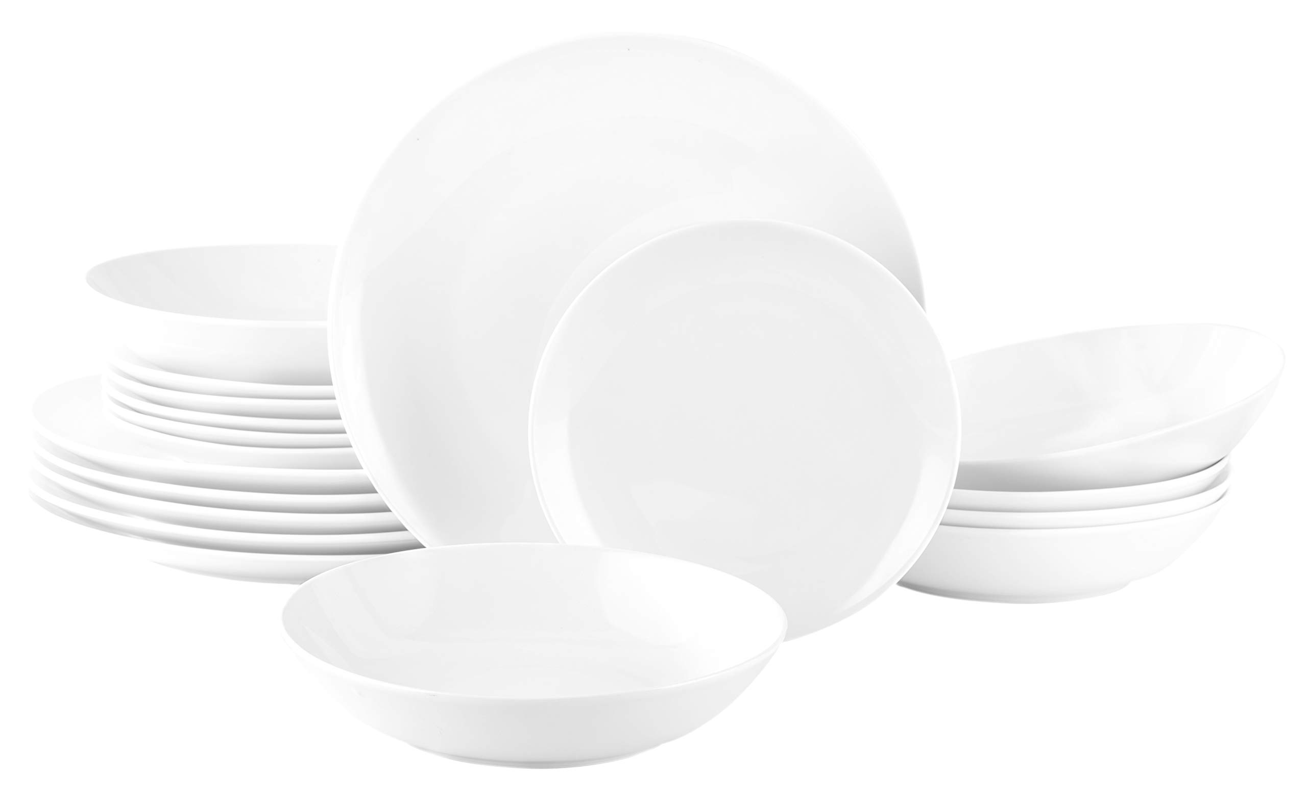 Waterside - 18 Piece White Everyday Round Dinner Set