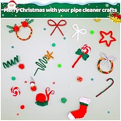 Iooleem 200pcs Red Glitter Pipe Cleaners, Glitter