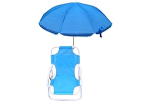 Kids Beach Chair with Umbrella Foldable Detachable Outdoor Chair with Canopy Portable for Outdoor SkyBlue