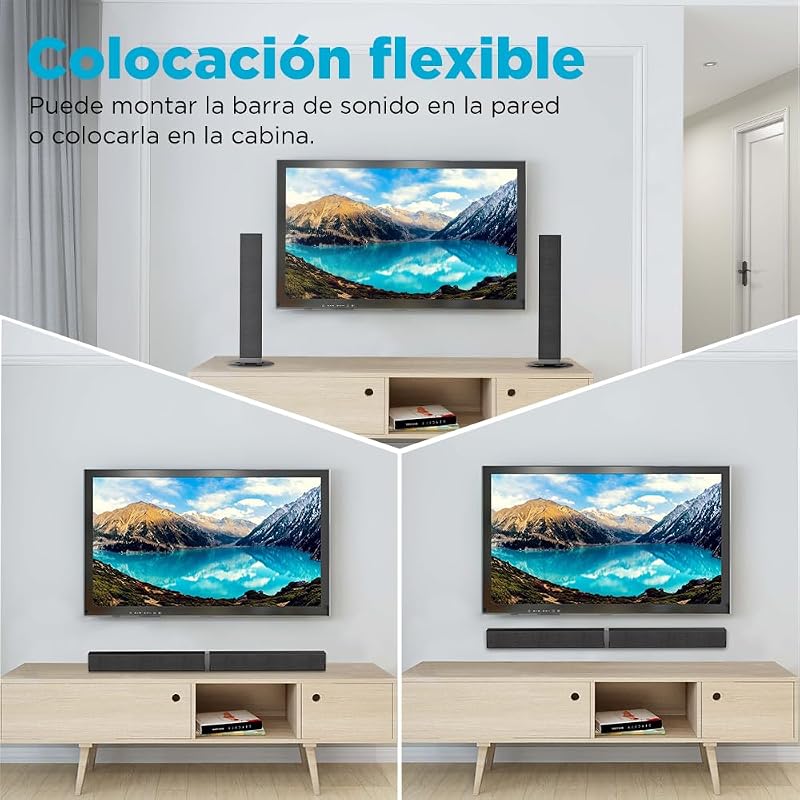 Barra de som de TV 2.0, barra de som separável 2 em 1 de 32 polegadas para dispositivos TV com 3 modos de equalização e 3 sons surround, ARC/Óptico/AUX, 1pcs — foto 2 de 8