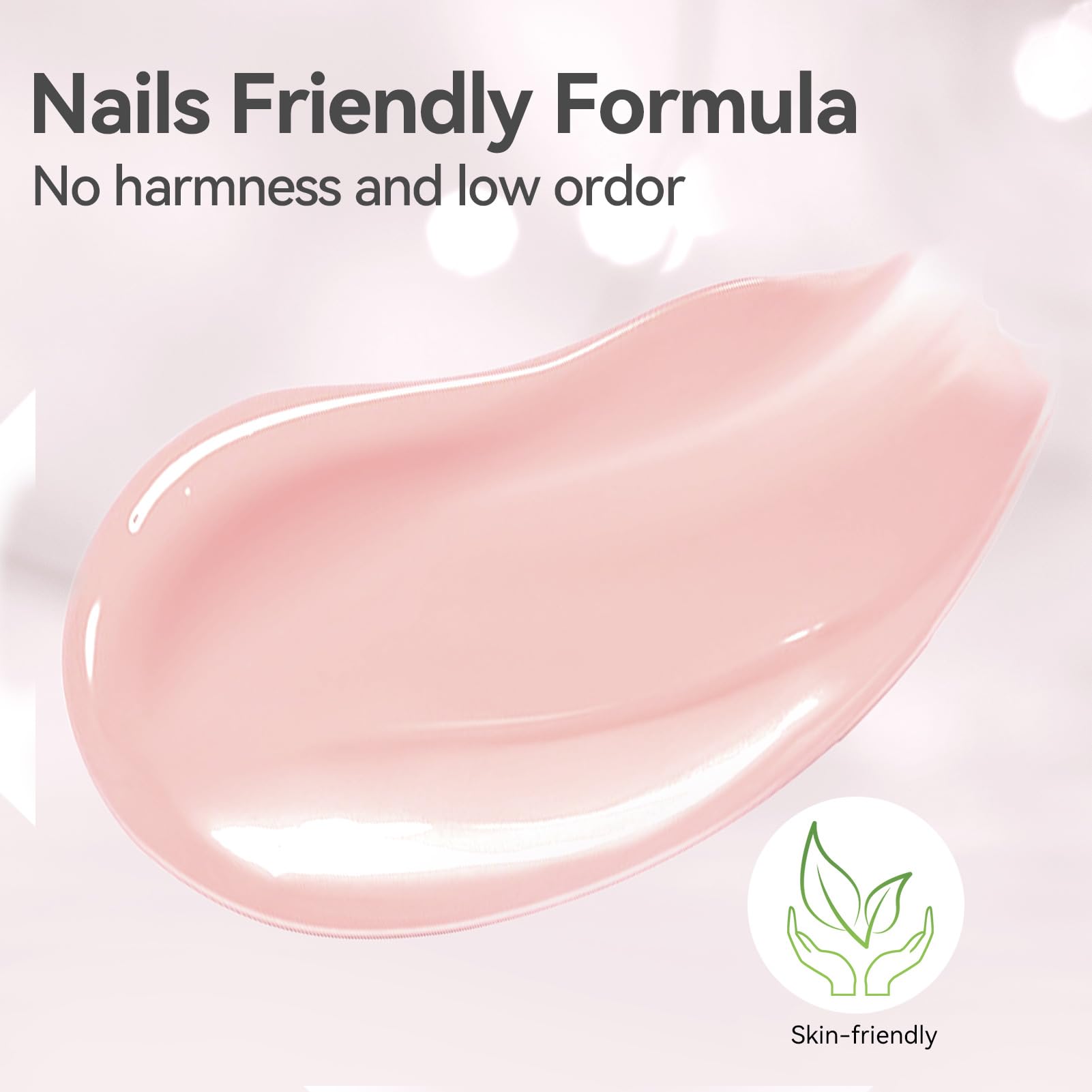 BORN PRETTY Builder Gel for Nails, 8-in-1 Extension Gel Strengthener Gel Hard Builder Nail Gel Base Top Gel, Pink Gel Builder Rhinestone Nail Glue Gel in A Bottle Nails 15ML - Image 9