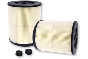 PUREBURG 9-17816 Replacement Filter Compatible with Craftsman 17816 Wet & Dry Vacs 5 GAL. Larger Made 1988 & Later,2-Pack Red-Stripe Filter