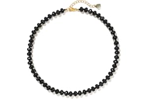 Joya Love Colorful Gemstone Beaded Necklaces For Women Trendy Rainbow Natural Stone Boho Handmade Stainless Steel Waterproof Strand Necklaces Jewelry For Women Gift