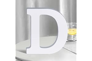 SETNDTS White Wooden Letters 6 Inch for Wall Decor,Large Unfinished Wood Letters for Home,Wooden Alphabet Letters for Crafts,Standing Garden Board or Room Name Signs DIY Carft (D)