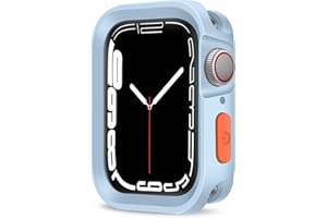 ZZDZZ Rugged Case Compatible with Apple Watch Case 41mm 40mm Series 9/8/7/6/5/4/SE, Soft Flexible TPU Shockproof Protective Bumper Cover for iWatch 41mm 40mm, Light Blue