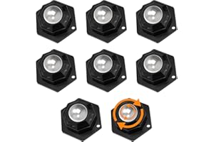 MARRTEUM 8Pcs Ball Bearing Rollers, 360º Rotation Universal Ball Casters, 330Lbs Self Adhesive Mini Caster Wheels for Trash Can, Storage Box, Small Furniture (Black)