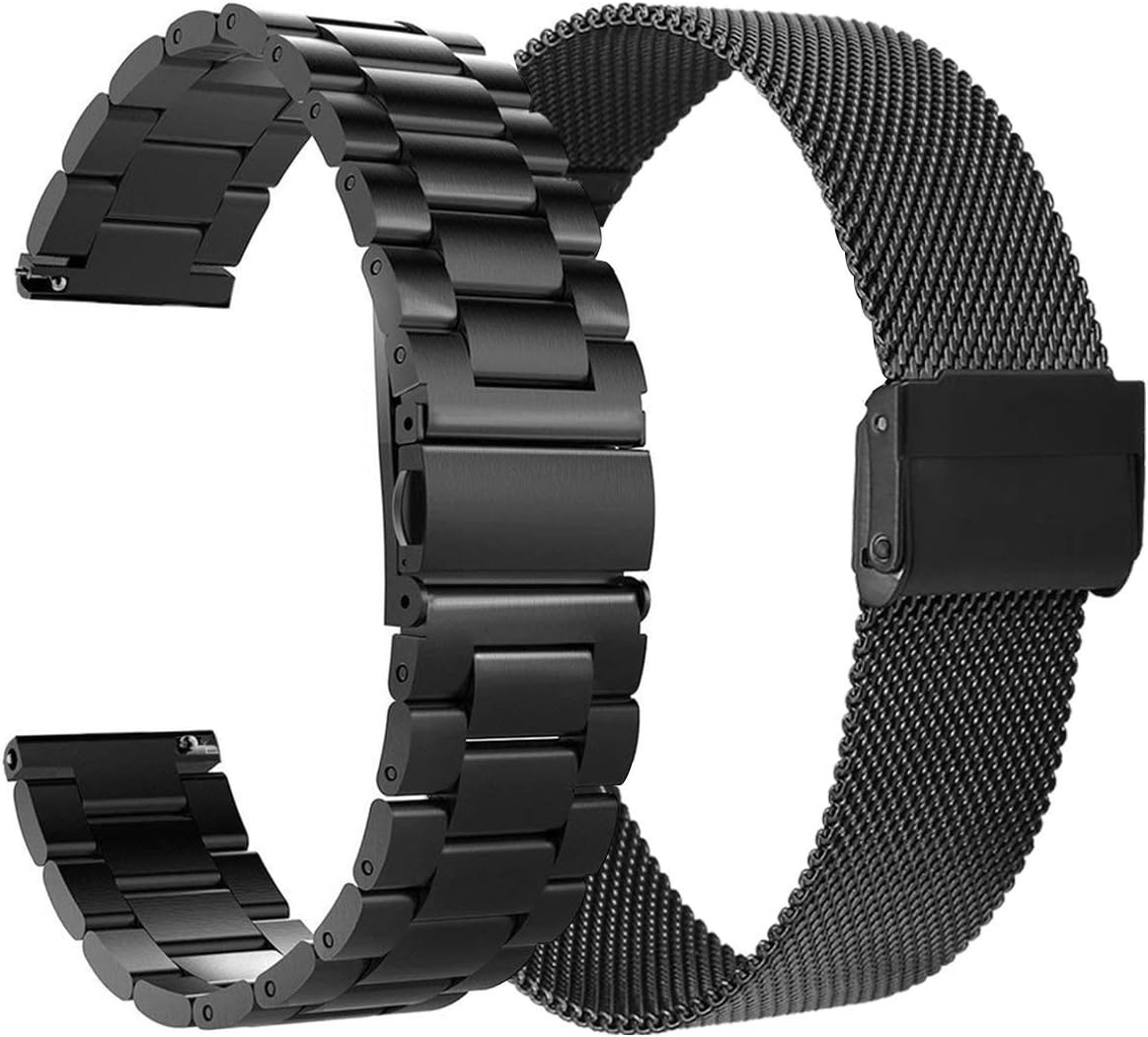 VIGOSS Metal Straps Compatible With Samsung Galaxy Watch 7 6 5 4 FE Strap 40mm 44mm for Women Men 20mm Stainless Steel and Mesh Loop Bands for Classic 42mm 46mm 43mm 47mm/Pro 45mm