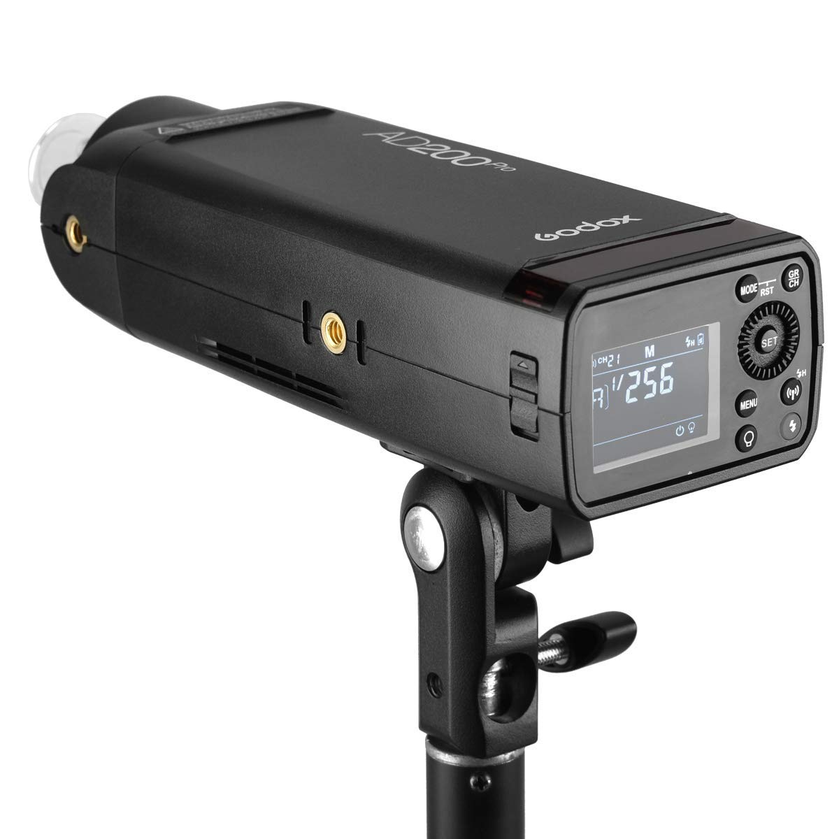 Godox AD200 Pro AD200Pro Flash Strobe Speedlight 200Ws 2.4G, 1/8000 HSS, 500 Full Power Flashes, 0.01-1.8s Recycling, 2900mAh Battery, Bare Bulb/Speedlite Fresnel Flash Head with BD-07, Reflector