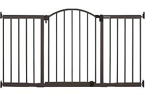 Ingenuity Decorative Extra Wide Baby Gate & Dog Gate, 44"-72" Wide, 36" Tall, Hardware or Pressure Mounted, Install in Hallways, Bottom of Stairs, or Large Openings - Bronze