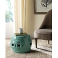 SAFAVIEH Mei Double Coin Ceramic Garden Stool - Antique White Decorative Accent Table