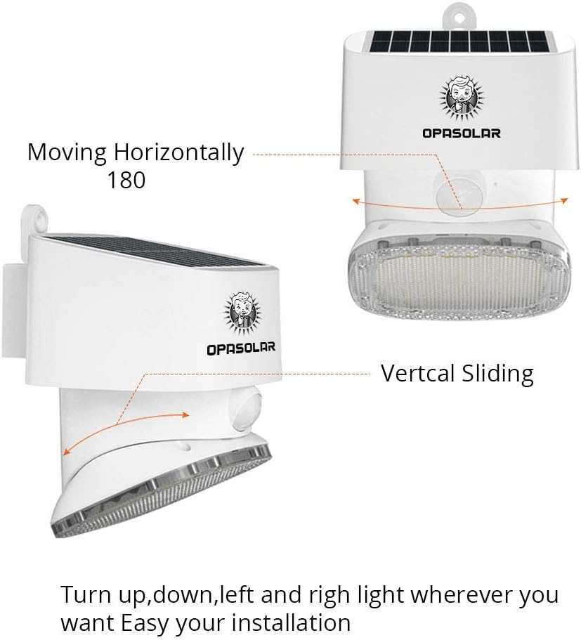 OPASOLAR 2000LM Solar Powered Wall Outdoor led Lights,Family Security,PIR Wireless Motion Sensor with 120 Wide Angle - Image 4