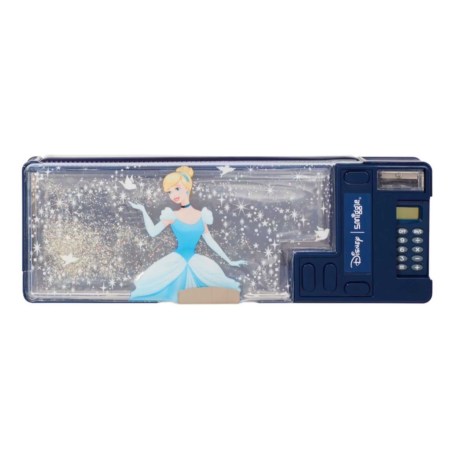 Girl Princess Pencil Case (Navy) with Pop Out Navy Calculator and Sharpener