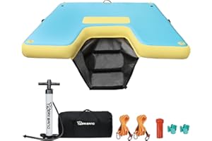 TIGERXBANG TGERXBANG Floating Dock Swim Air Platform Multi-People Inflatable Floating Island for Lake Pond Pool Beach Ocean, 6ft/8ft