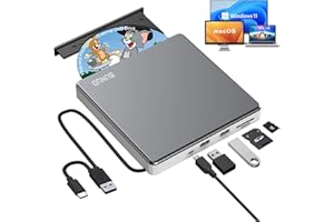External DVD Drive, USB C Superdrive for Apple USB 3.0 DVD Burner Reader for Mac, Portable CD +/-RW Drive External DVD Player