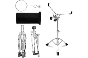 POLAR LIGHTS Snare Drum Stand With Drum Sticks Holder, DrumPad Stand Adjustable Height 14.5 to 23 Inches, Accessory ArmKit Tripod Snare Drum Stand Suitable For 14 to 10 Inch Lightweight Drum Practice Pad Stand, Suitable For DrumBeginners