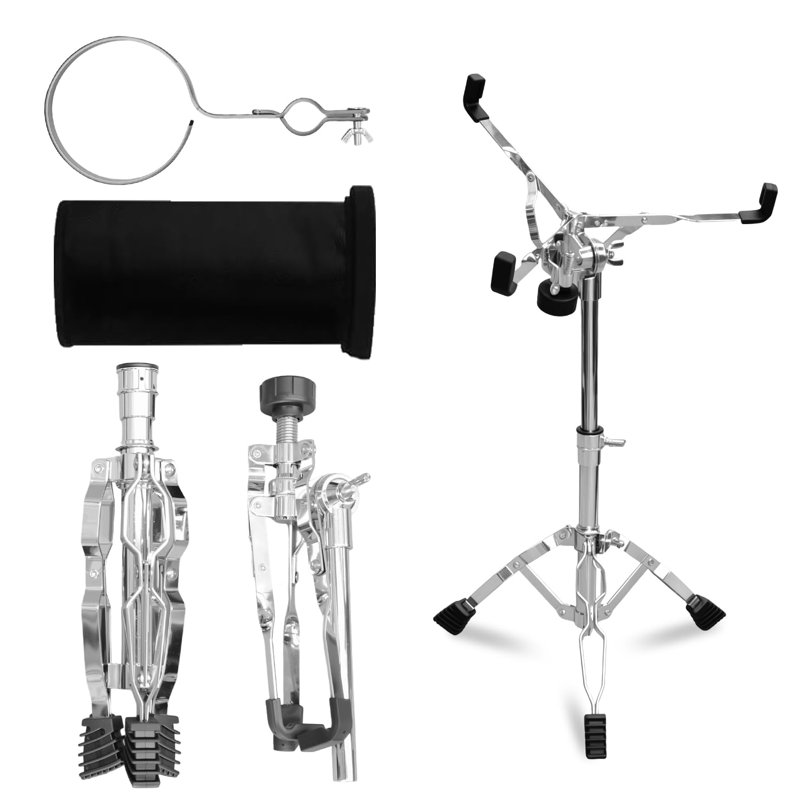 Photo 1 of Snare drum stand, drum pad stand adjustable height 14.5 to 23 inches, accessory arm kit tripod snare drum stand suitable for 14 to 10 inch lightweight drum practice pad stand, suitable for drum beginners