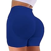 ASERAY Seamless Gym Workout Shorts Women Scrunch Butt Lifting Biker Yoga Shorts for Women Tummy Control 4.5"