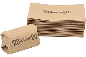 CAROUSELCHECKS Eisenhower Dollar Flat Coin Wrappers, Solid, Bundle of 100