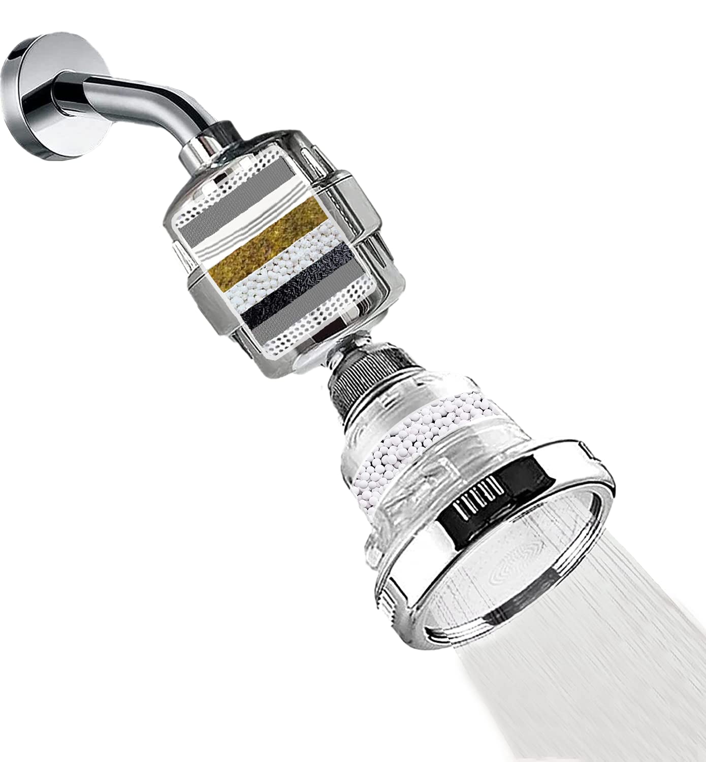 Original StoneStream EcoPower Wall Showerhead + Hard Water Filter (HWF) Combo, Removes Chlorine and Other Substances from Hard Water