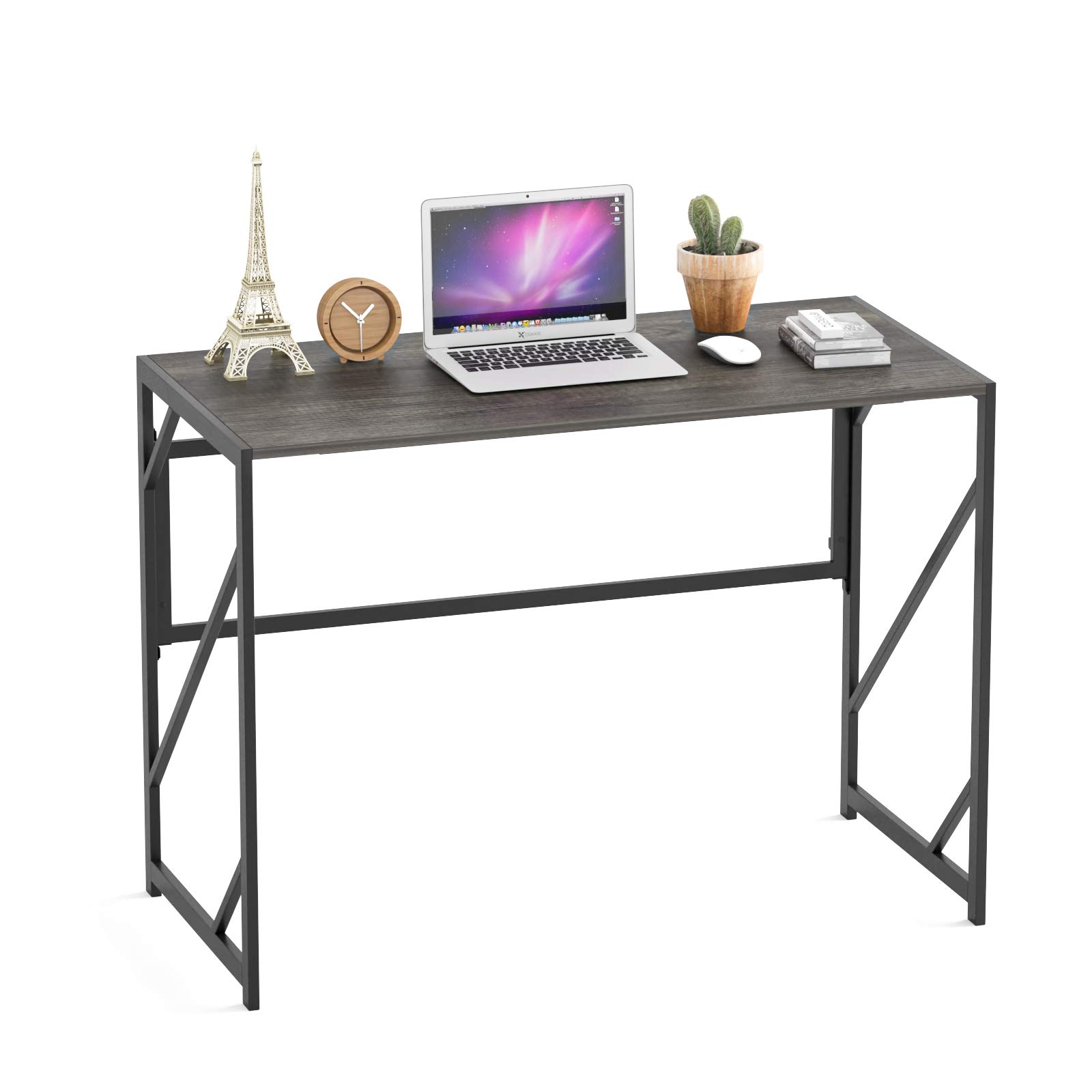 Elephance Folding Desk Writing Computer Desk for Home Office, No-Assembly Study Office Desk Foldable Table for Small Spaces