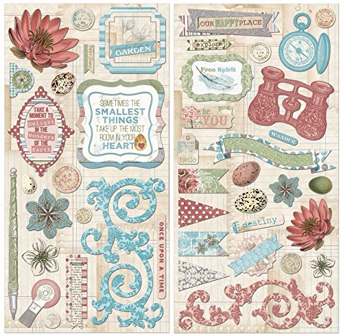 Bo Bunny Garden Journal Self Adhesive Chipboard