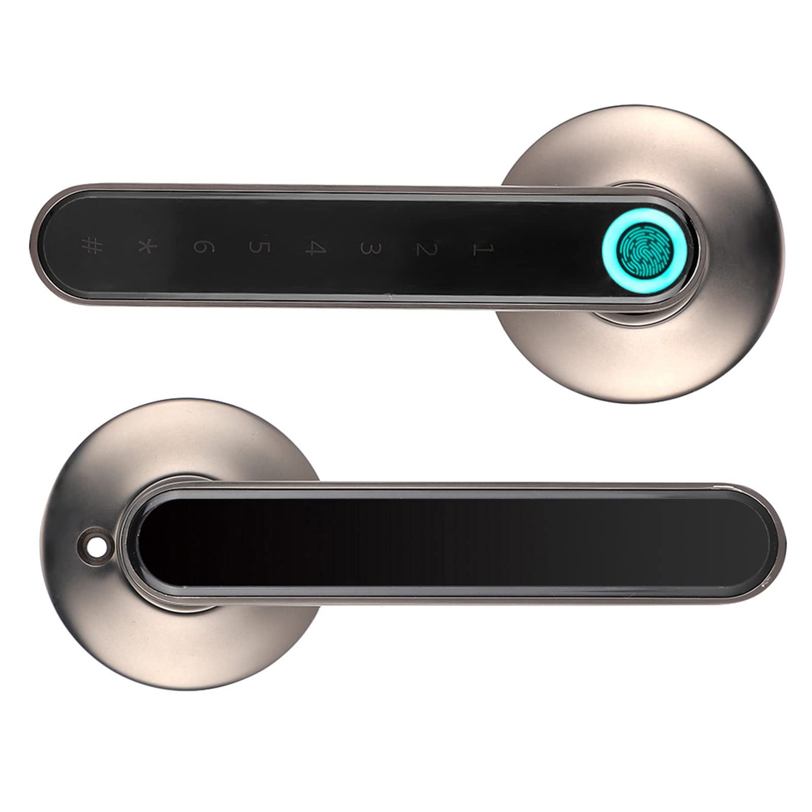 Fingerprint Door Lock Door Handle with Keypad Keyless Entry Door Lock Biometric Smart USB Charging Home Hotel Office Apartment Bedroom Suitable(Black)