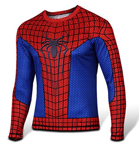 The Amazing Spider-Man 2 Cosplay Red and Blue Long-Sleeved T-shirt Newly Costume