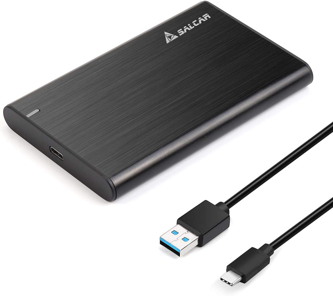 SALCAR Case Esterno per Disco Rigido 2.5 USB 3.0 6 TB UASP 5Gbps Case Hard Disk Esterno per 7mm e 9.5mm SATA I II III HDD SSD 2.5 Compatibile PS4, Xbox ECC: