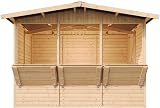 TIMBELA Wooden Market Stall House Garden Bar Kiosk 263x336cm Shiplap M150A view 8