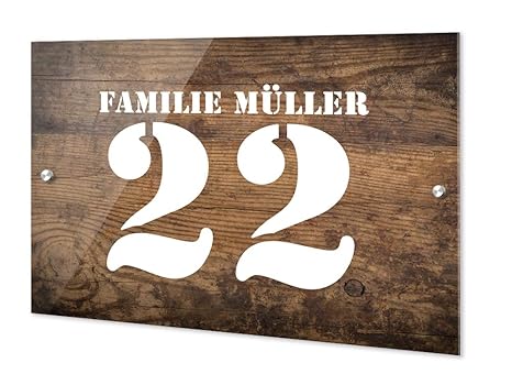 Grazdesign Personalisierte Turschilder Holz Optik Namensschild