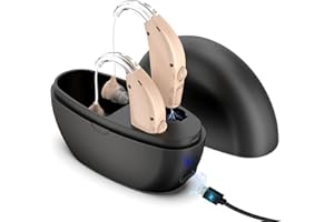 Hearing Aids for Seniors, T TESTRUST Rechargeable Hearing Aids Digital, Behind-The-Ear BTE Ear Aids, Adults Sound Amplification Devices with Noise Reduction, Save for Hearing Loss, OTC, 1 Pair