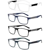 DONGDI Blue Light Blocking Reading Glasses 4 Pack Computer Readers for Women Men,Anti Glare UV Ray Filter Eyeglasses… (4mix colors, 1.50)
