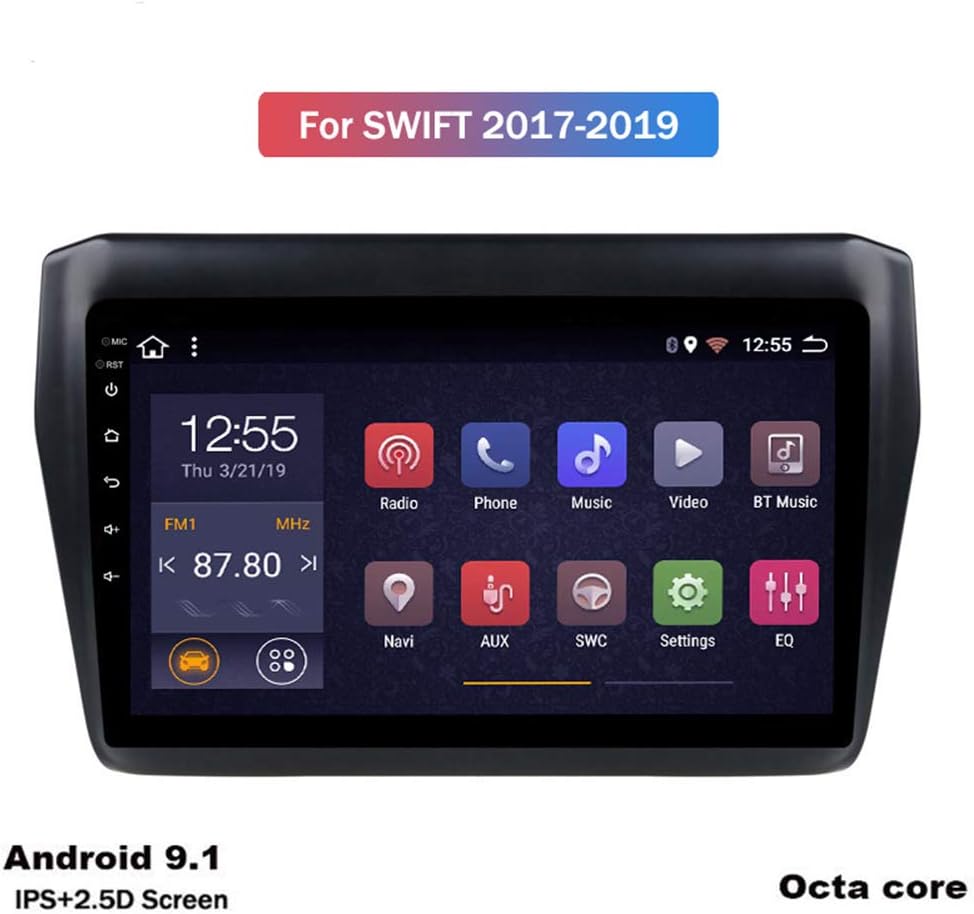 Foof Car Navigation Stereo 9 Inch Screen for Suzuki Swift 2017-2019 Entertainment Multimedia Radio,WiFi/BT Tethering Internet,Support Steering Wheel Control Full Touch 1024X600 (Octa Core)