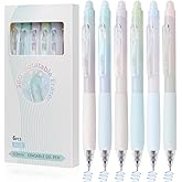 Solati Erasable Pens, 6 Pack Fine Point 0.5mm Blue Erasable Gel Pens with 360°Rotating Erasers, Make Mistakes Disappear, Comfort Grip for Drawing, Writing, Planning, and Crossword Puzzles (Blue Ink)