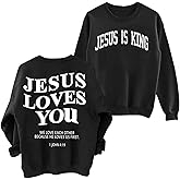Zylkor Christian Sweatshirts for Women Faith Sweater Letter Casual Long Sleeve Tops