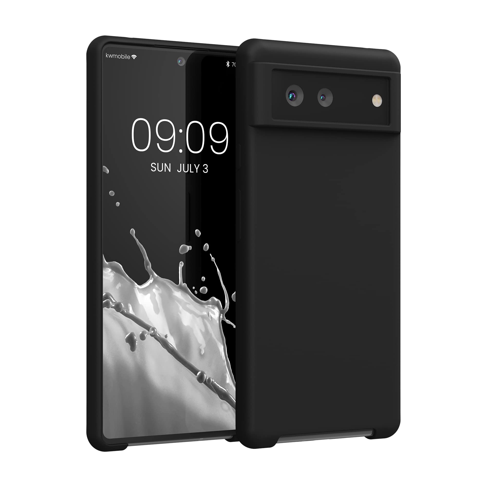 kwmobile Case for Google Pixel 6 Case - Soft Cover - Shockproof Silicone - Wireless Charging Black โ image 1