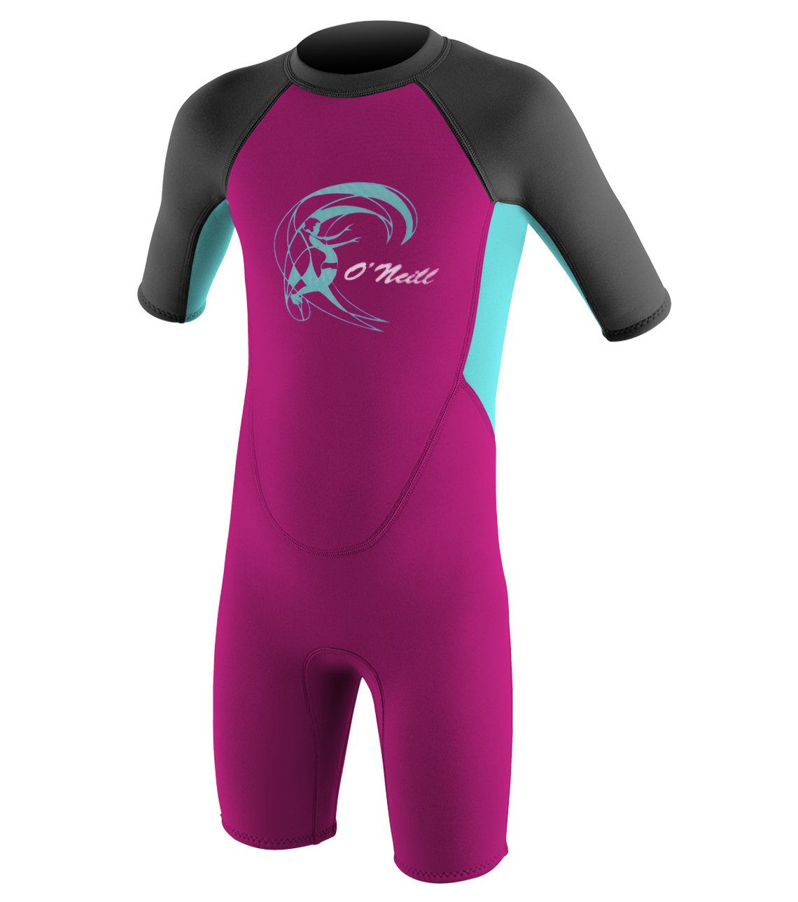 O'Neill Wetsuits Children's Toddler Reactor 2mm Spring Wetsuit, Berry/Light Aqu, 2 UK