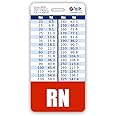 RN Badge Buddy Vertical w/Height & Weight Conversion Charts (Red)