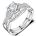 Hiyong Swirl Engagement Infinity Stacking Rings - Round Cut Cz Center Bridal Matching Band Set Size 5-11