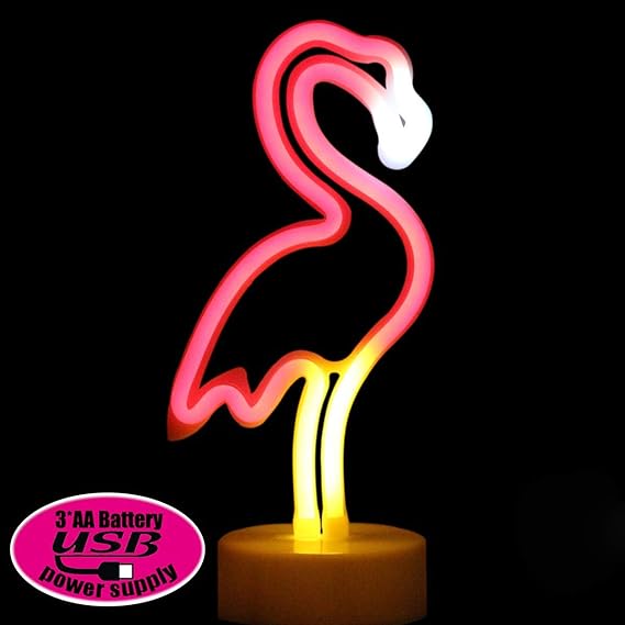 XIYUNTE Flamingo Neon Light Led Flamingo Lights with Detachable Holder