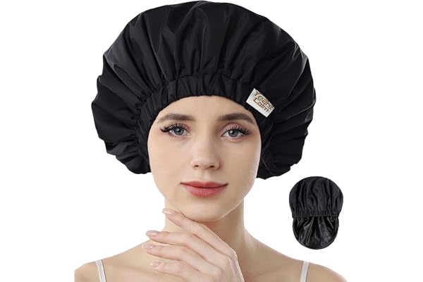 Years Calm Reusable Waterproof Shower Caps for Women, Hair Caps for Showers, Double-Layer Elastic Design, for All Hairstyles,